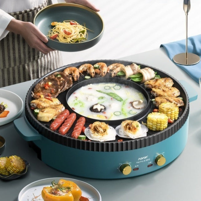 Multi-Functional Electric Hot Pot And Grill Combo