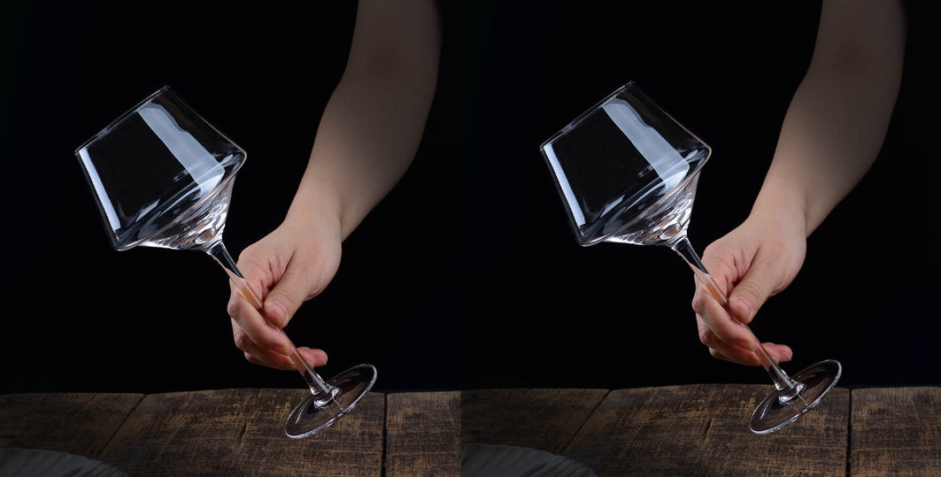 Crystal Burgundy Wine Glass With Golden Trim