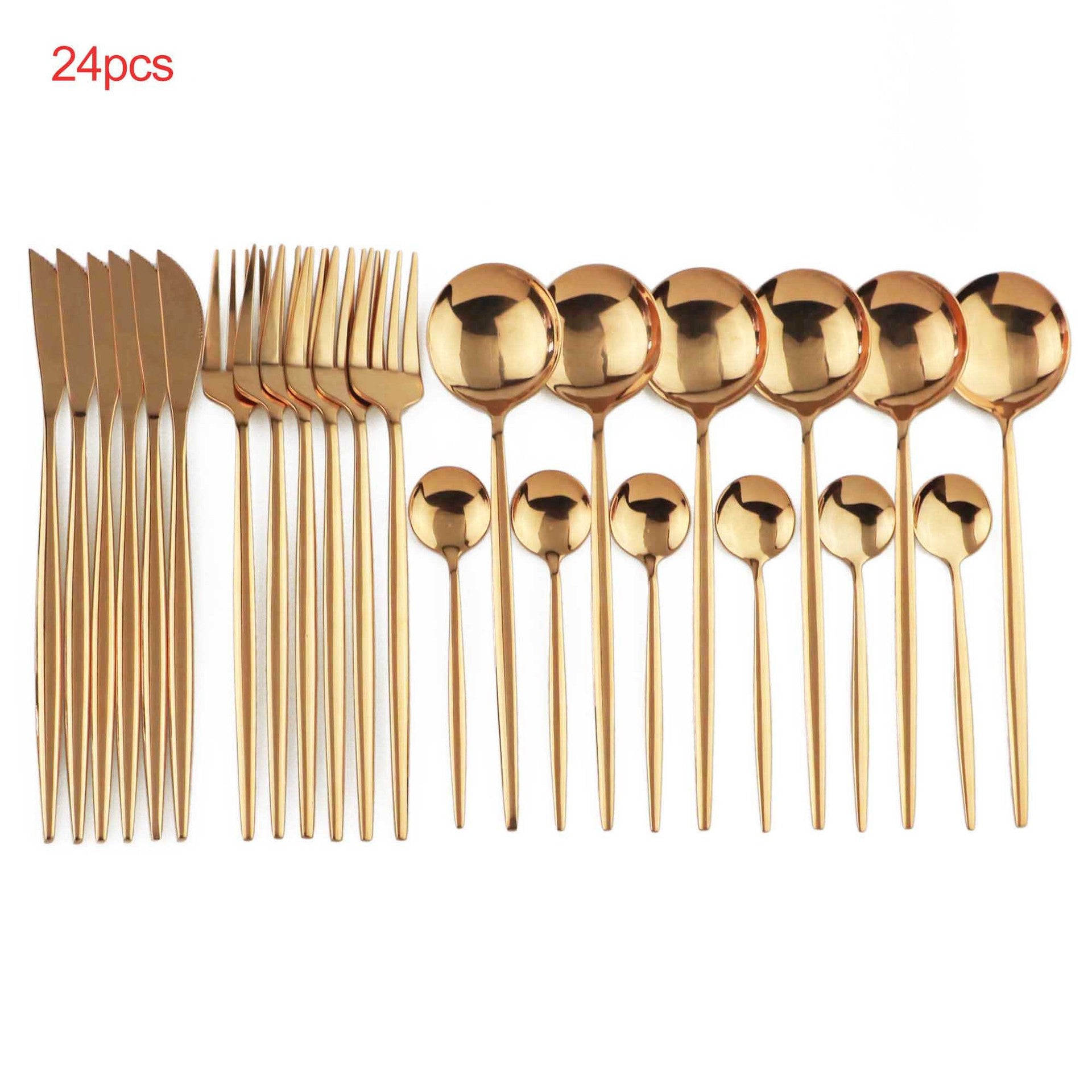 24-Piece Luxury Stainless Steel Cutlery Set