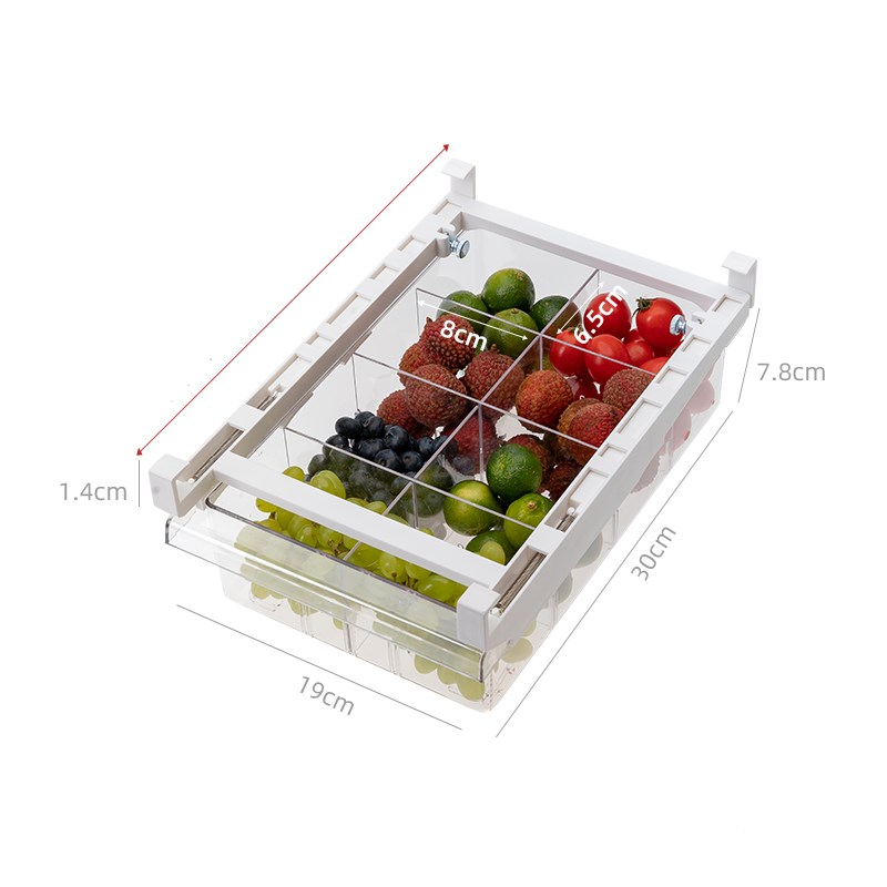 Adjustable Kitchen Refrigerator Storage Rack Pull-Out Drawer Organizer