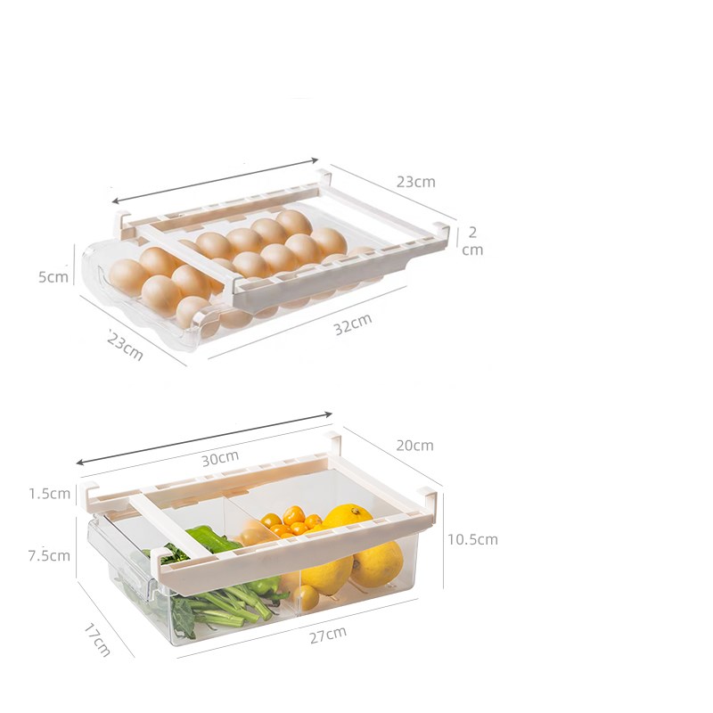 Adjustable Kitchen Refrigerator Storage Rack Pull-Out Drawer Organizer