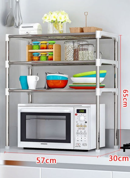 Multi-Purpose Microwave Shelf Rack Kitchen And Bathroom Organizer