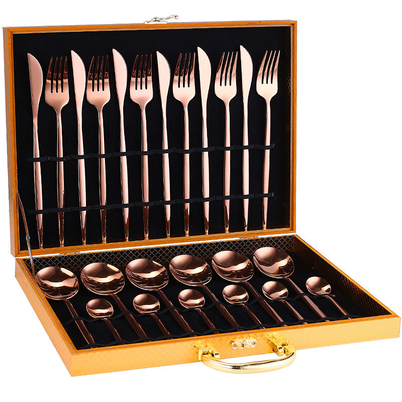 24-Piece Luxury Stainless Steel Cutlery Set