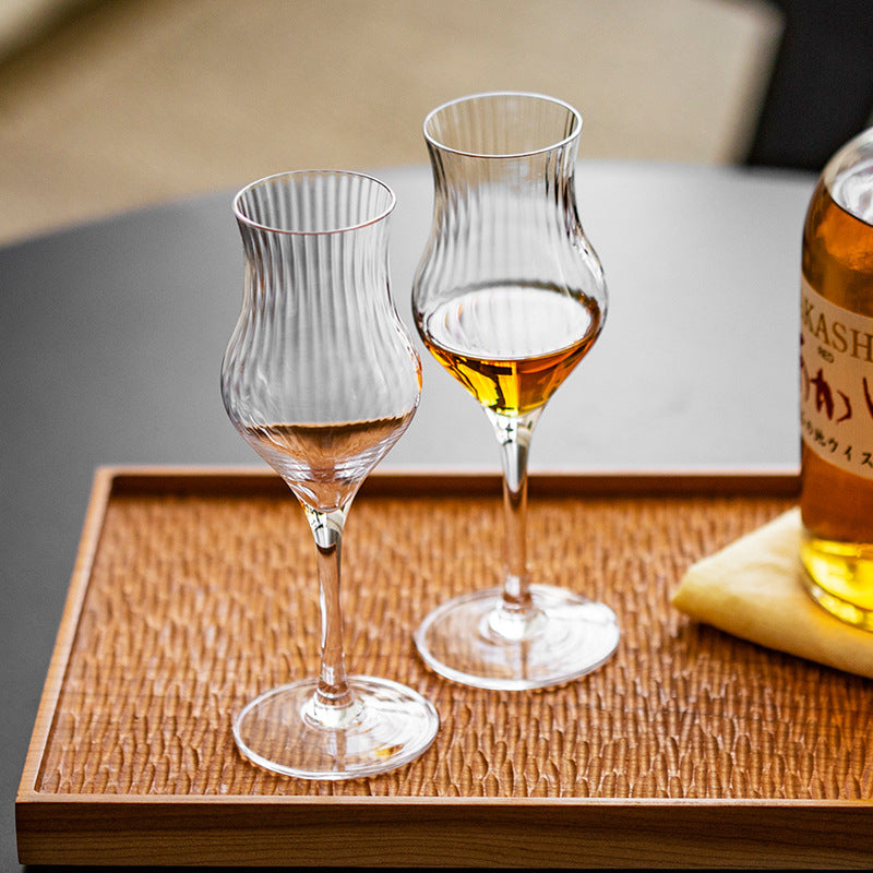 Tulip-Shaped Crystal Wine Glass