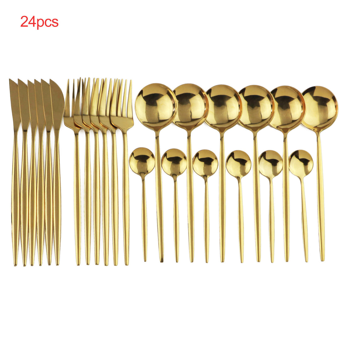 24-Piece Luxury Stainless Steel Cutlery Set