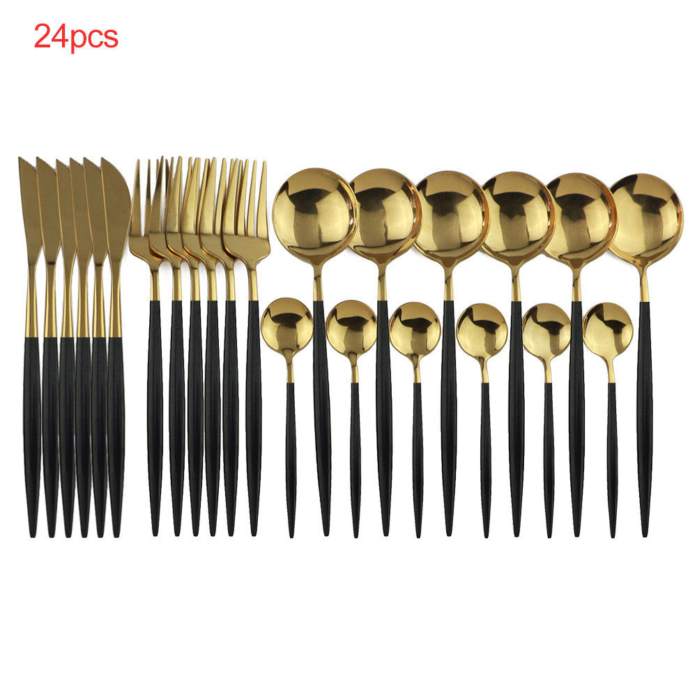 24-Piece Luxury Stainless Steel Cutlery Set