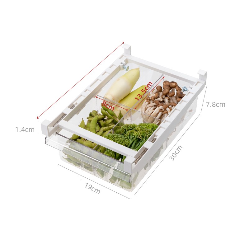 Adjustable Kitchen Refrigerator Storage Rack Pull-Out Drawer Organizer