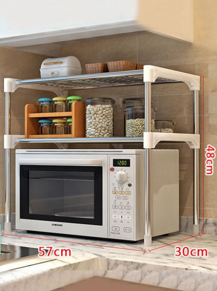 Multi-Purpose Microwave Shelf Rack Kitchen And Bathroom Organizer