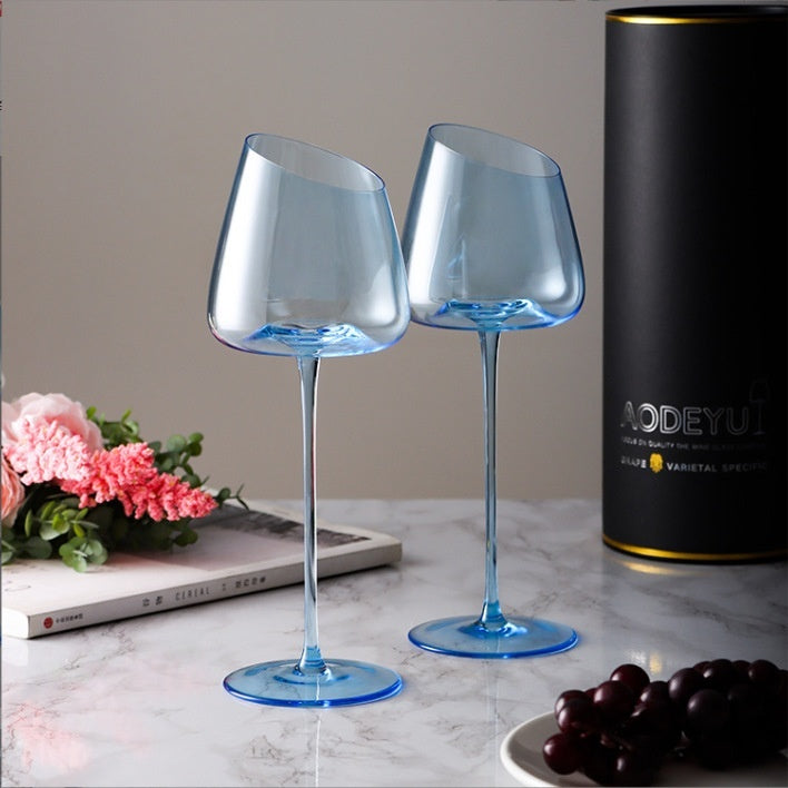 Klein Blue Crystal Goblet Wine Glass