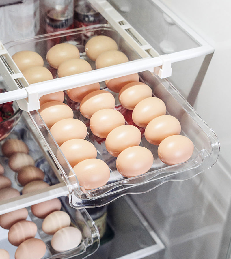Adjustable Kitchen Refrigerator Storage Rack Pull-Out Drawer Organizer