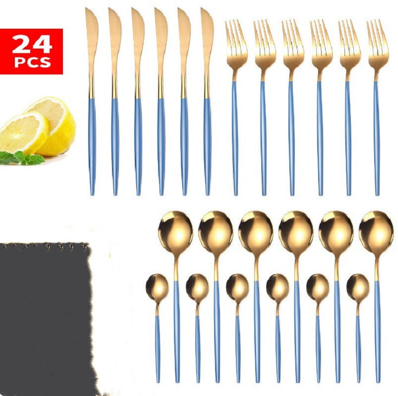 24-Piece Luxury Stainless Steel Cutlery Set
