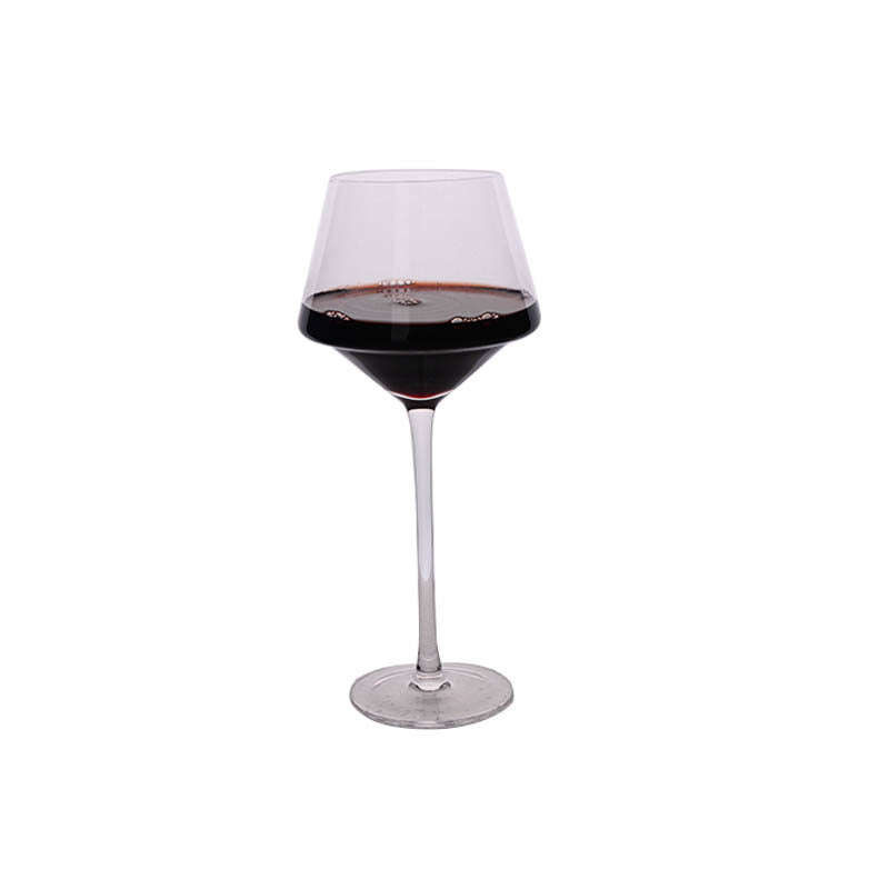 Crystal Burgundy Wine Glass With Golden Trim