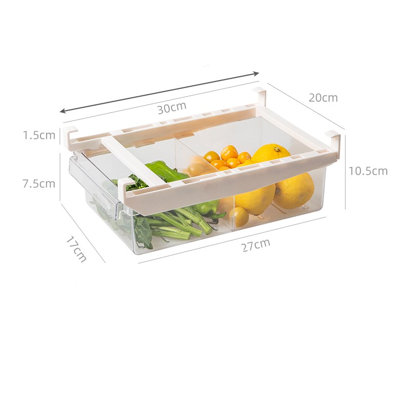 Adjustable Kitchen Refrigerator Storage Rack Pull-Out Drawer Organizer