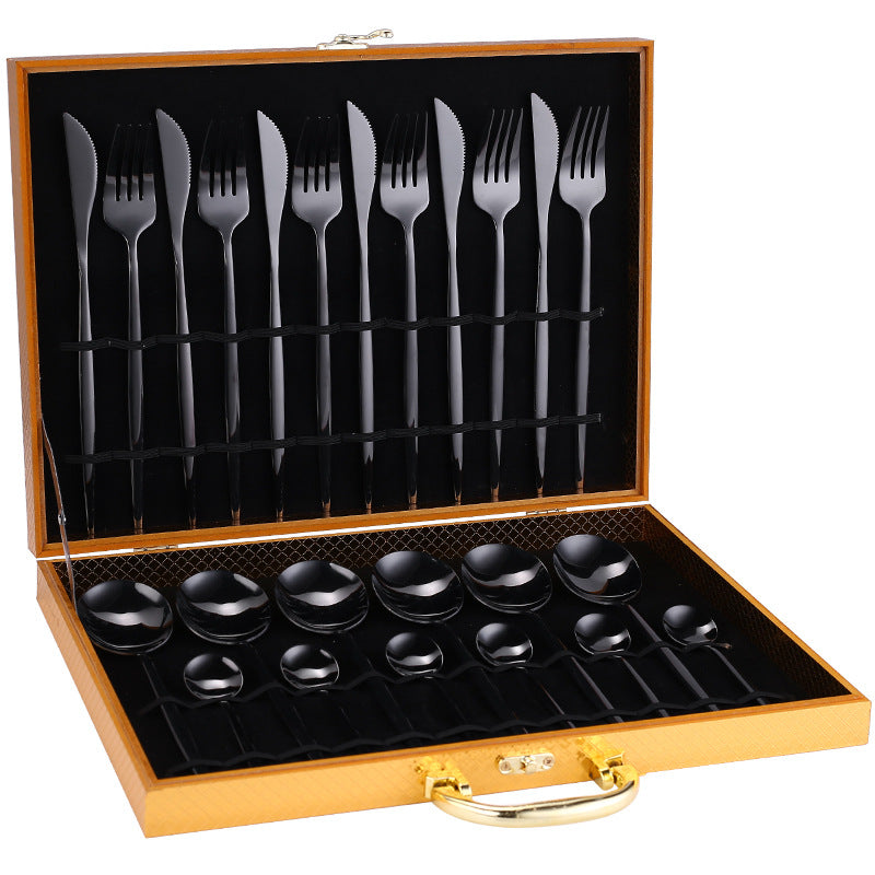 24-Piece Luxury Stainless Steel Cutlery Set