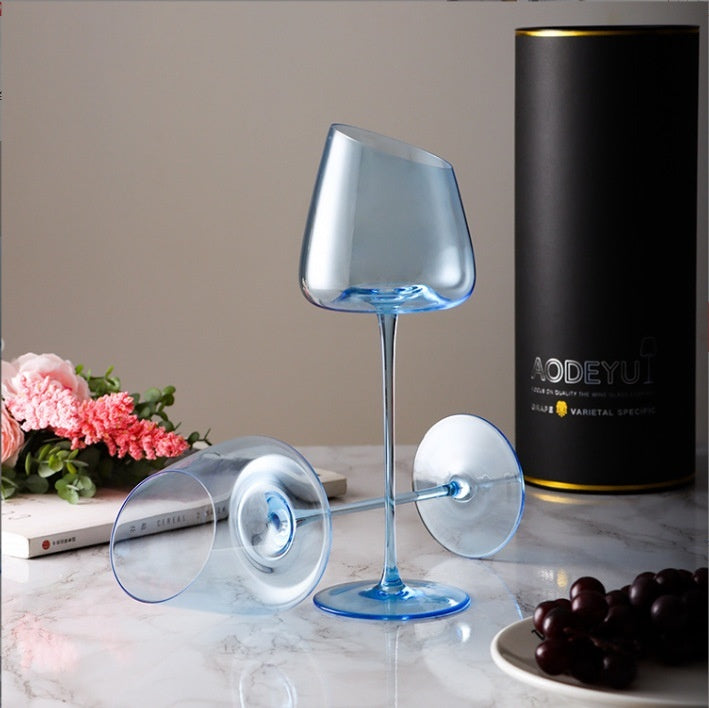 Klein Blue Crystal Goblet Wine Glass