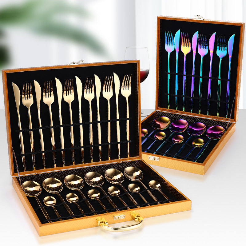 24-Piece Luxury Stainless Steel Cutlery Set
