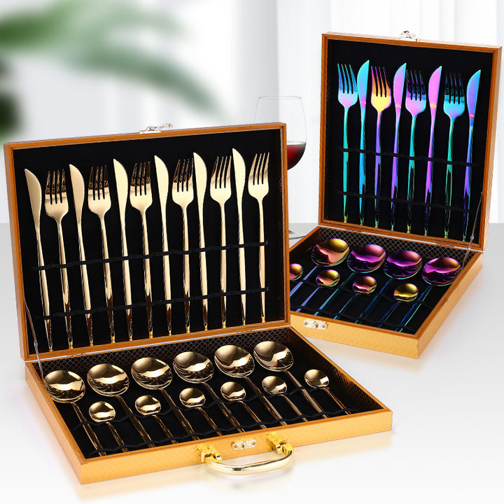 24-Piece Luxury Stainless Steel Cutlery Set