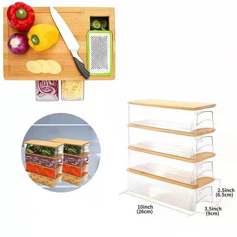 Bamboo Multi-Functional Cutting Board With Storage Box
