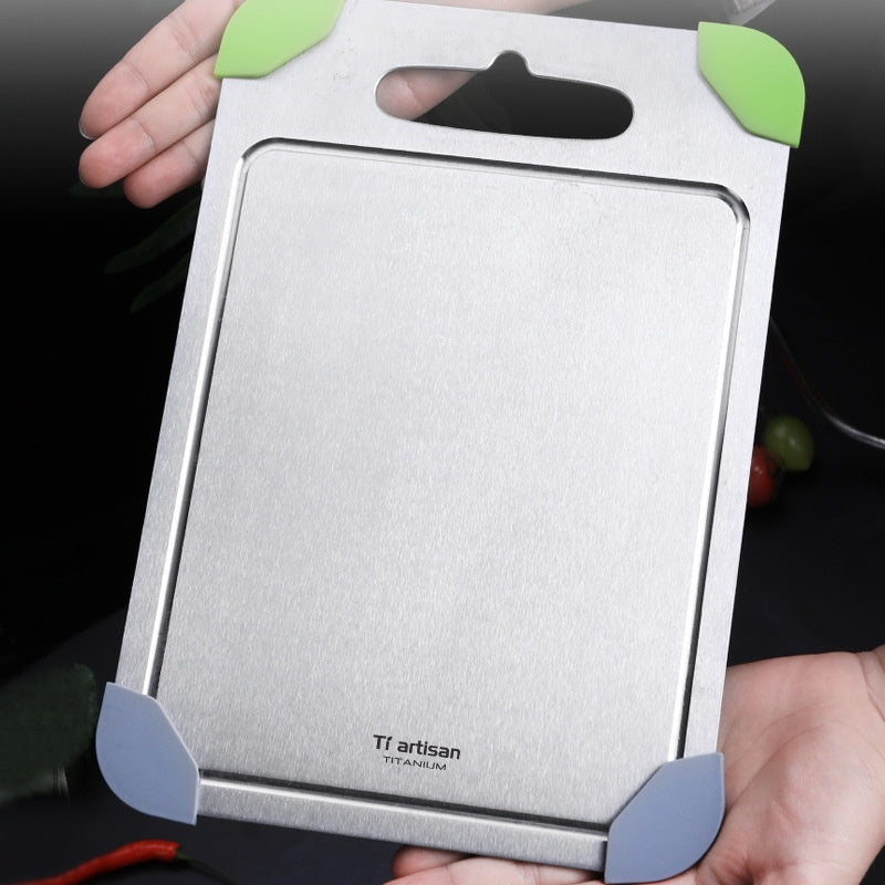 Pure Titanium Cutting Board Thickened Household Board With Groove