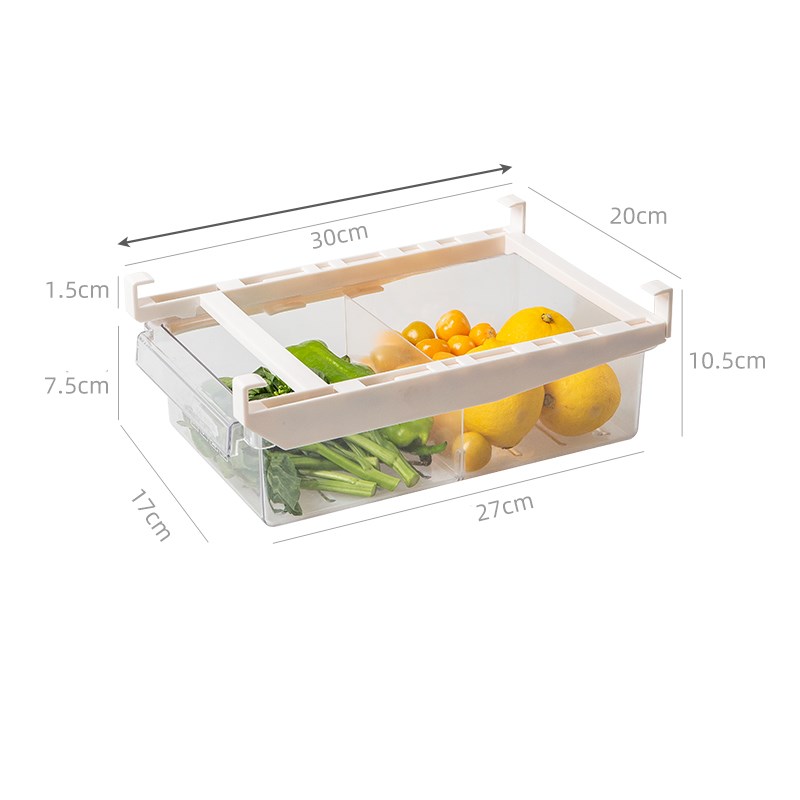 Adjustable Kitchen Refrigerator Storage Rack Pull-Out Drawer Organizer