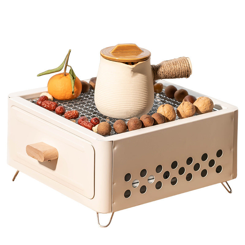 Square Outdoor Charcoal Barbecue Grill Oven