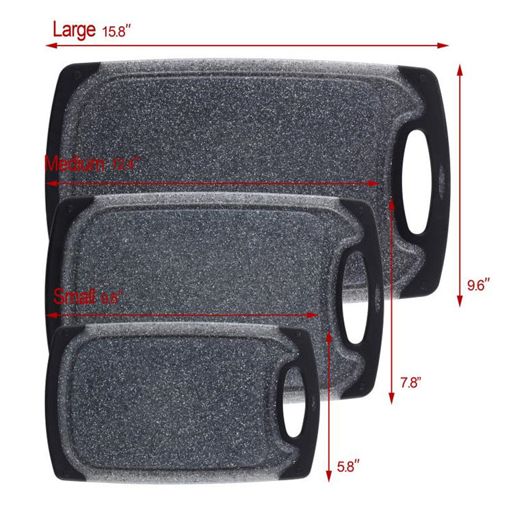 Three-Piece Hangable Plastic Cutting Board Set Imitation Marble