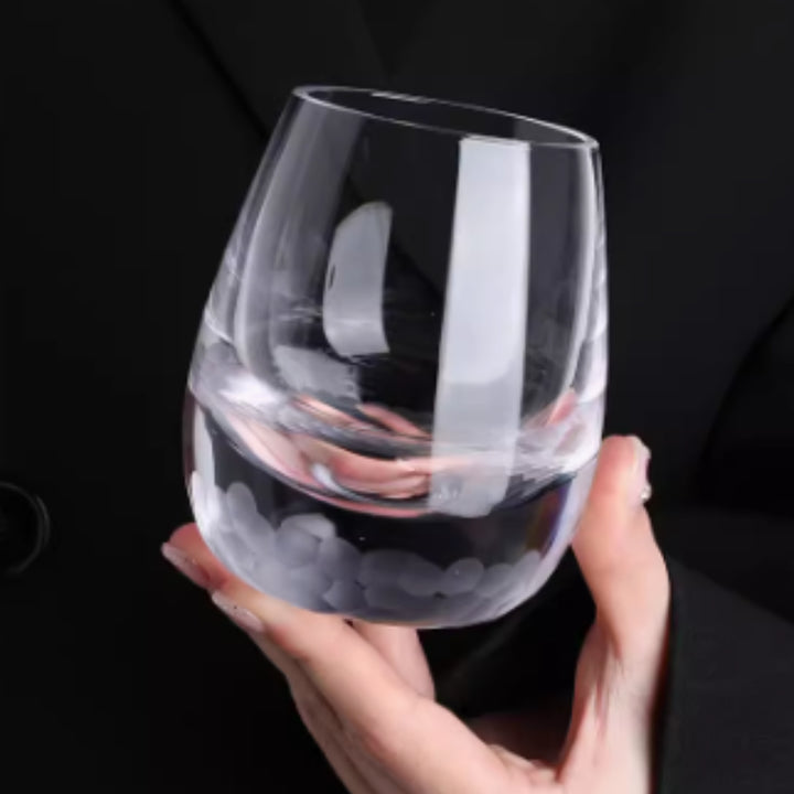 Hand-Carved Crystal Wine and Whiskey Glass