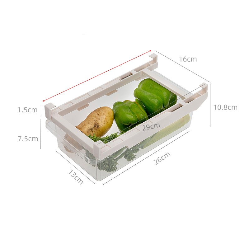 Adjustable Kitchen Refrigerator Storage Rack Pull-Out Drawer Organizer