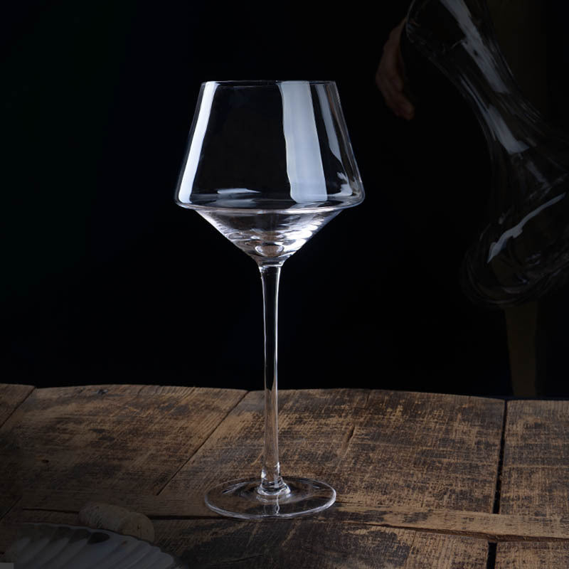 Crystal Burgundy Wine Glass With Golden Trim