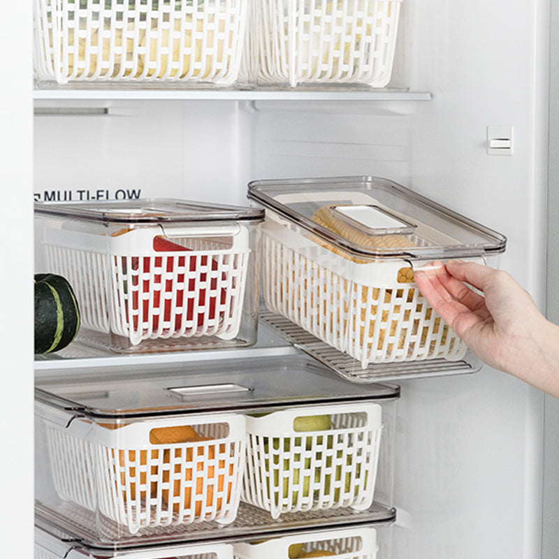 Refrigerator Freezer Storage Box With Lid Kitchen Organizer