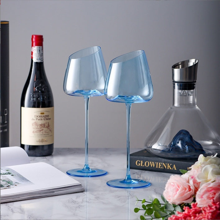 Klein Blue Crystal Goblet Wine Glass